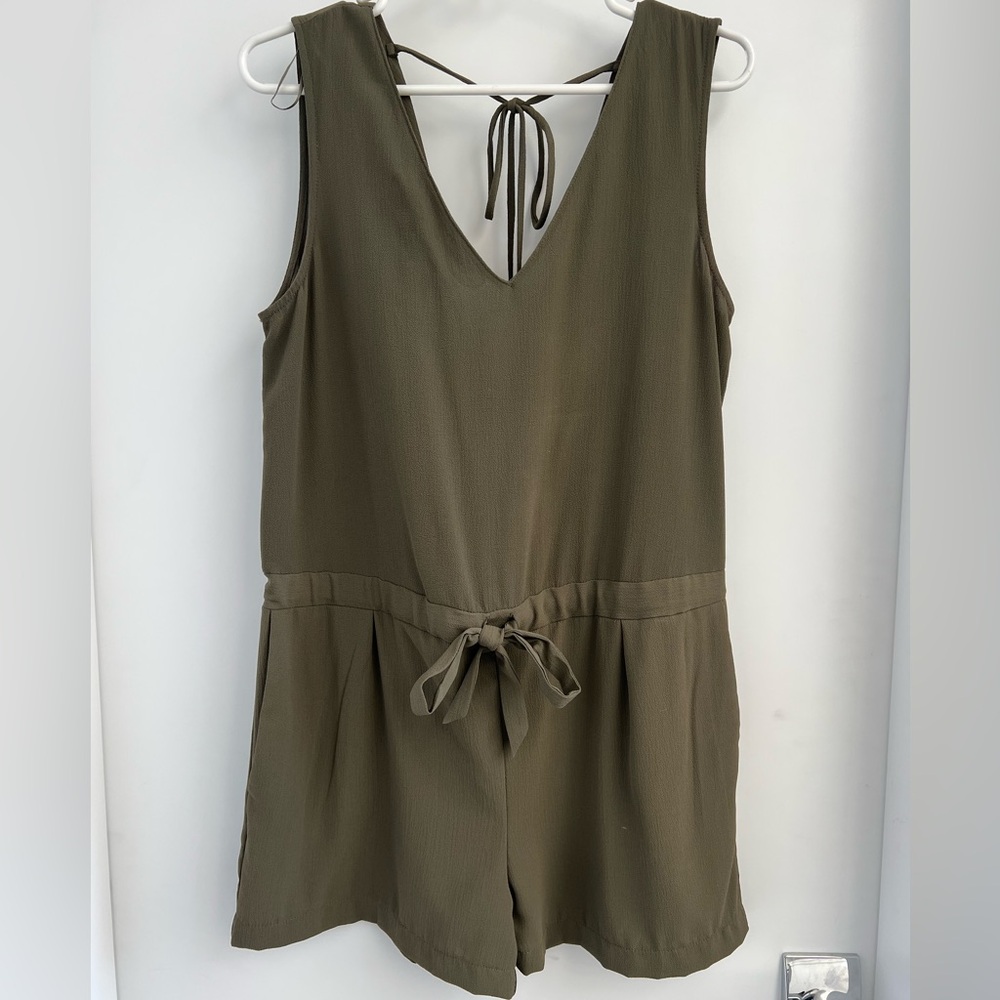 Green Romper w/ Open Back
